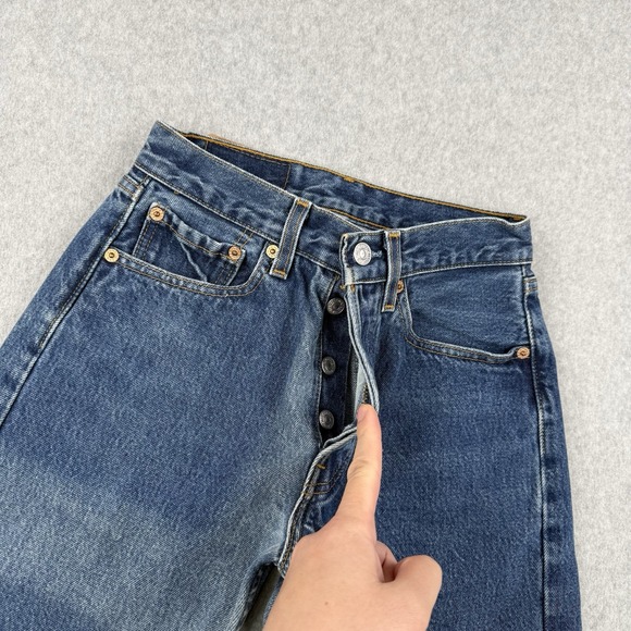 Vintage Levis Jeans Womens Fits 26x30 Blue 501 Butty Fly 90s Denim Made In USA - Picture 3 of 16